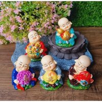 Bộ 05 tượng chú tiểu Ngũ Phúc Lâm Môn 7cm