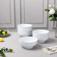 Bộ 06 bát mỳ (tô mỳ) 18,5cm dung tích 1.220ml sứ trắng | Art Stage 4257L - S91894