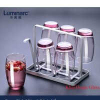 Bộ 06 Cốc Thủy Tinh Chịu Nhiệt Cao Cấp Luminarc Salto Ice Pink J5385 Dung Tích 350ml