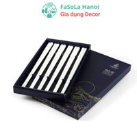 Bộ 06 Đôi Đũa Sứ Minh Long 20.3 cm - Trắng Ngà - HộP Giấy