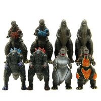 Bô 08 Mô Hình Nhân Vật Đại Chiến Quái Vật Khủng Long Godzilla - Cao 8-9cm
