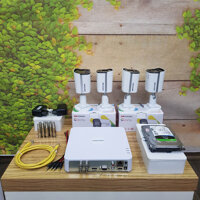 Bộ 1-4 camera có màu ban đêm 2MP Hikvision - Hàng chính hãng - 04 Camera - Ổ cứng 500GB