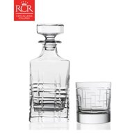 Bộ 1 Bình Rượu 850ml và 2 Ly 290ml Thuỷ Tinh Pha Lê Ý DaVinci Handcut - Urban Whisky Set