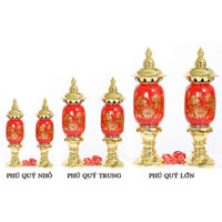 [Bộ 1 Cặp] Cặp Đèn Thờ Phú Quý (Nhỏ - Trung - Lớn), Sử Dụng Bóng Ớt Dễ Thay Thế