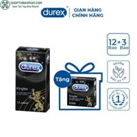 Bộ 1 Hộp Bao Cao Su Durex Kingtex (12 Cái/Hộ)p + Tặng 1 Hộp Bao Cao Su Kingtex (3 Cái/Hộp)