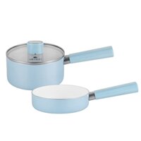 Bộ 1 nồi 1 chảo nhôm 4 lớp chống dính đáy từ Elmich Baby EL-5118WB 16cm/16cm Xanh