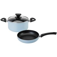 Bộ 1 nồi 1 chảo nhôm 4 lớp chống dính đáy từ Elmich Smartcook SM-5117SK 20cm/24cm Xanh