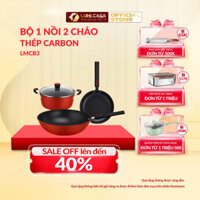 Bộ 1 Nồi 2 Chảo Chống Dính Thép Carbon LUMI CASA LMCB3 Công Nghệ Đức - Lựa Chọn Hoàn Hảo Cho Gian Bếp Hiện Đại