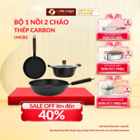 Bộ 1 Nồi 2 Chảo Chống Dính Thép Carbon LUMI CASA LMCB2 Công Nghệ Đức - Lựa Chọn Hoàn Hảo Cho Gian Bếp Hiện Đại