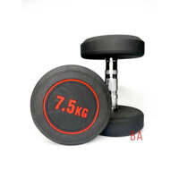 Bộ 1 tạ tay 7,5kg lõi gang bọc cao su, tạ tay tập gym yoga, dụng cụ thể thao binhansports
