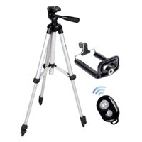 Bộ 1 Tripod Weifeng WT3110 - 1060mm + 1 Giá Đỡ Điện Thoại + 1 Remote Bluetooth Fusitu FT-810 (Trắng) - Hàng Nhập Khẩu