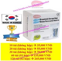 Bộ 10 - 20 - 30 - 60 - 120 túi trữ sữa mẹ không BPA 210ml UNIMOM COMPACT UM870268 (Hàn Quốc) (Tốt và rẻ so với Sunmum Mother-K GB Baby Kichilachi Spectra Medela Natur Pur)