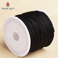 Bó 10-20m dây vải dù 0.8mm đan vong đủ màu - Bó dây vải dù 0.8mm handmade Ngọc Quý Gemstones - Bó 10m - Đen