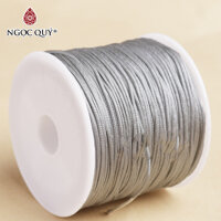 Bó 10-20m dây vải dù 0.8mm đan vong đủ màu - Bó dây vải dù 0.8mm handmade Ngọc Quý Gemstones - Bó 10m - Xám