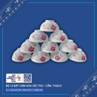 Bộ 10 bát cơm Hoa sắc thu dòng Cẩm Thạch – Sứ Hải Dương