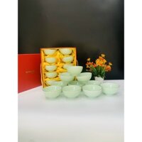 BỘ 10 BÁT CƠM NGỌC CHỈ VÀNG