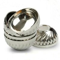 Bộ 10 bát INOX 2 lớp cách nhiệt chống nóng mẫu xoắn cỡ 14cm[NH]