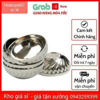 Bộ 10 bát tô Inox 2 lớp cách nhiệt Hoàng Gia mẫu xoắn cỡ 16cm