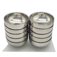 ❆✽◇Bộ 10 bát tô inox trơn 2 lớp cách nhiệt Hoàng gia cỡ 14cm, 16cm, 18cm, 20cm