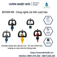 Bộ 10 Béc tưới cây ăn trái Bs7000 R8 (30- 60- 90 -120 - 150 lít/h) phun mưa xoay 360 độ, điều chỉnh bán kính - BH 5 năm