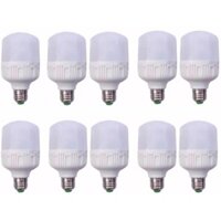 Bộ 10 bóng đèn led bulb trụ kín nước 10w đuôi E27 ánh sáng trắng, vàng