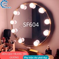 Bộ 10 bóng đèn led gắn gương bàn trang điểm, dán trang trí gương sf602-sf606 - có 5 chế độ ánh sáng
