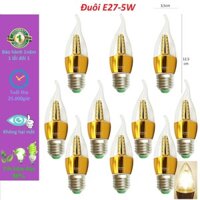 Bộ 10 bóng đèn LED nến 5W E27 - Ánh sáng vàng