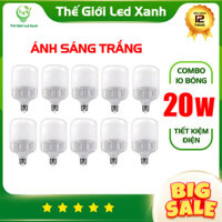 Bộ 10 bóng đèn led trụ 20w ánh sáng trắng,tiết kiệm điện năng - Bảo hành 12 tháng