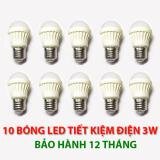 Bộ 10 bóng LED tiết kiệm điện 3W sáng Trắng