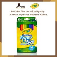 Bộ 10 bút lông fiber pen viết chữ calligraphy Crayola Super Tips Washable Marker