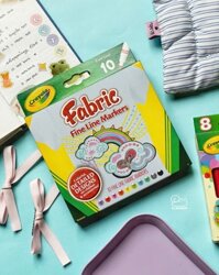 Bộ 10 bút lông màu Crayola Fabric Marker vẽ trên vải 588