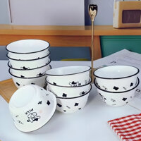 Bộ 10 cái chén ăn cơm hoạ tiết dễ thương giá rẻ.