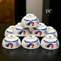 Bộ 10 cái chén sứ ăn cơm hình gà trống size 4.5 DGS107