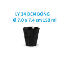 Bộ 10 cái Ly / cốc nhỏ uống trà đá melamine đen bóng / nâu bóng -  LY 34 : Ø 7.0 x 7.4 cm - 150 ml