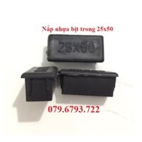 Bộ 10 cái nắp chụp nhựa chữ nhật 25x50_bịt trong chân bàn ghế, nút chân chống xước, bịt trong chân ố