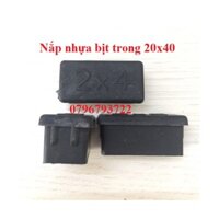 Bộ 10 cái nắp chụp nhựa chữ nhật 20x40_bịt trong chân bàn ghế, nút chân chống xước, bịt trong chân ố