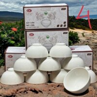 Bộ 10 chén ăn cơm gốm sứ cao cấp hoa văn 4D sang trọng