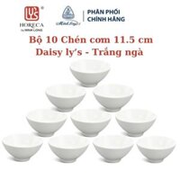 Bộ 10 Chén cơm 11.5 cm Daisy lys - Trắng ngà - Gốm sứ cao cấp Minh Long I