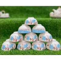 Bộ 10 Chén gốm sứ hoa văn Nhiều Mẫu SET 10 bát ăn cơm gốm sứ nhiều họa tiết