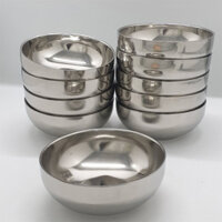 BỘ 10 CHÉN INOX CÁCH NHIỆT TRƠN 11cm - BỘ 10 CHÉN ĂN CƠM