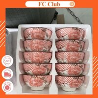 Bộ 10 chén sứ hoa văn ngẫu nhiên