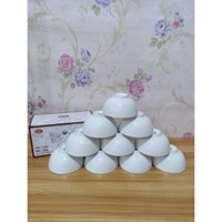 Bộ 10 chén sứ Minh Châu loại 1, chén trắng cao cấp an toàn sức khỏe, dùng cho gia đình, nhà hàng