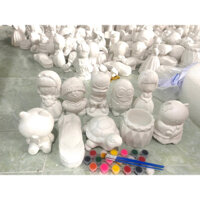 Bộ 10 con . 3 hộp màu và 3 cây cọ như hình