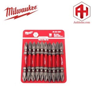 Bộ 10 Đầu vặn vít ngắn PH2-65mm Milwaukee 48-32-4361