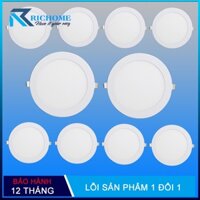 Bộ 10 đèn âm trần, đèn led âm trần siêu mỏng tròn 12w ánh sáng trắng