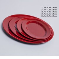 Bộ 10 dĩa hột xoài nhựa Melamine 2 lớp đỏ đen