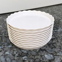 Bộ 10 đĩa lót chậu hoa màu trắng đường kính 15cm-Đồ Gia Dụng Tại HCM