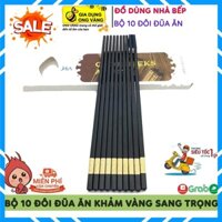 Bộ 10 Đôi Đũa Ăn Hàn Quốc Mạ Vàng, Hợp Kim Chống Mốc, Tiện Ích Cho Nhà Bếp, Bán Giá Sỉ