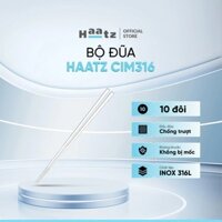 Bộ 10 đôi đũa HAATZ CIM316 chất liệu inox 316L kháng khuẩn, không gỉ sét, không nấm mốc, an toàn cho sức khỏe