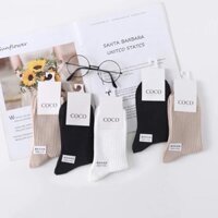 Bộ 10 Đôi Tất Nữ Cổ Cao HÀNG Vải Len Dệt Mềm Mịn Thoáng Mát Thấm Hút Mồ Hôi Tốt - Women